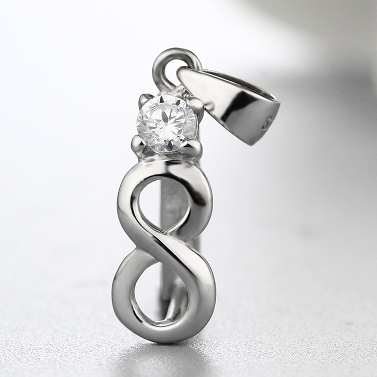 925 Sterling Silver Infinity Crystal Pendant Clasp