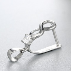 925 Sterling Silver Infinity Crystal Pendant Clasp
