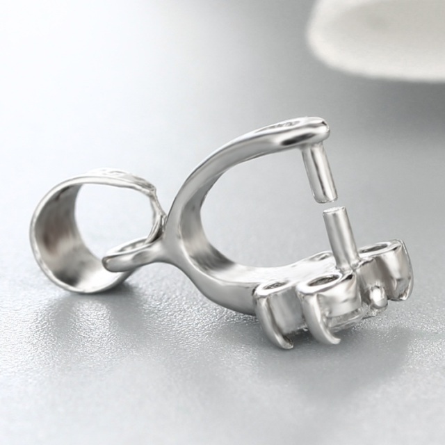 925 Sterling Silver CZ Stone Butterfly Design Crystal Pendant Clasp