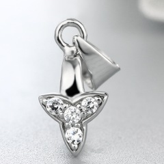 925 Sterling Silver CZ Stone Pendant Clasps