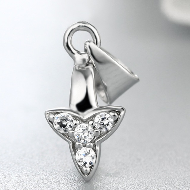 925 Sterling Silver CZ Stone Pendant Clasps