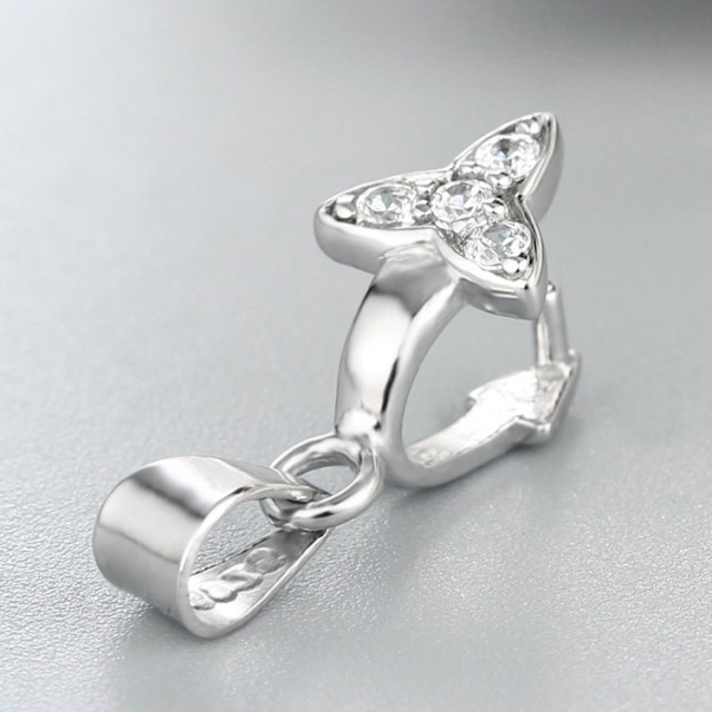 925 Sterling Silver CZ Stone Pendant Clasps