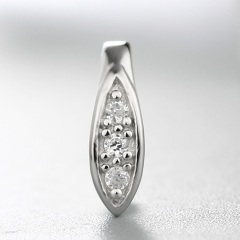 925 Sterling Silver CZ Stone Olive Crystal Pendant Clasps