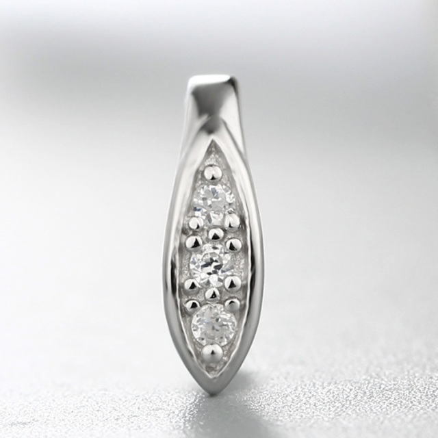 925 Sterling Silver CZ Stone Olive Crystal Pendant Clasps