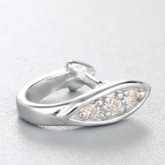 925 Sterling Silver CZ Stone Olive Crystal Pendant Clasps