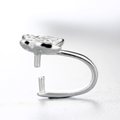 925 Sterling Silver Cubic Zirconia Butterfiy Pendant Clasps