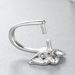 925 Sterling Silver Cubic Zirconia Butterfiy Pendant Clasps