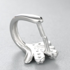 925 Sterling Silver Cubic Zirconia Unique Plant Pendant Clasps