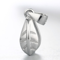 925 Sterling Silver Leaf Pendant Clasps