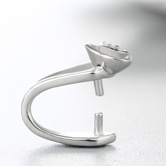 925 Sterling Silver Little Flower Pendant Clasps