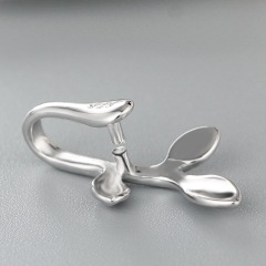 925 Sterling Silver Little Leaf Pendant Clasps
