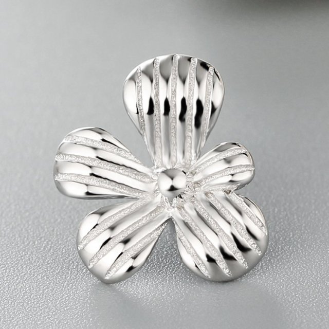 925 Sterling Silver Flower Pendant Clasps