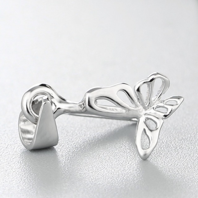 925 Sterling Silver Natural Hollow Butterfly Pendant Clasps