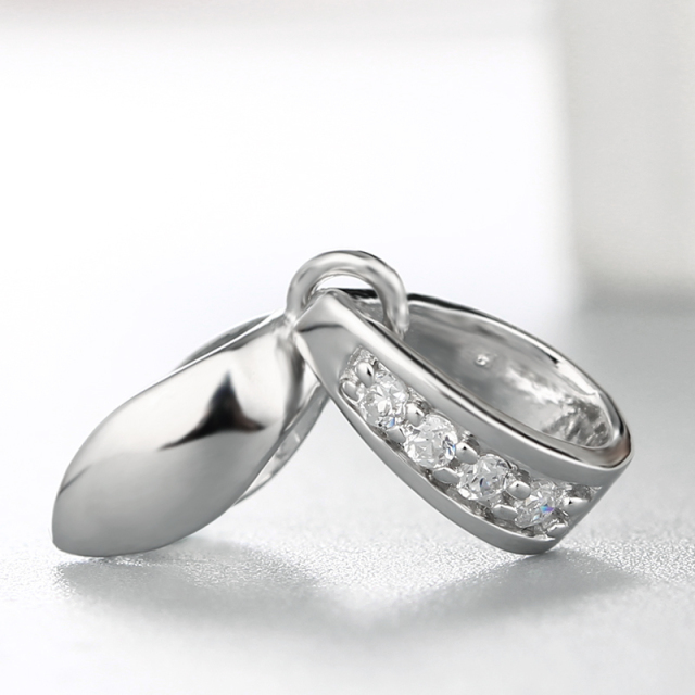 925 Sterling Silver CZ Bail Pendant Findings