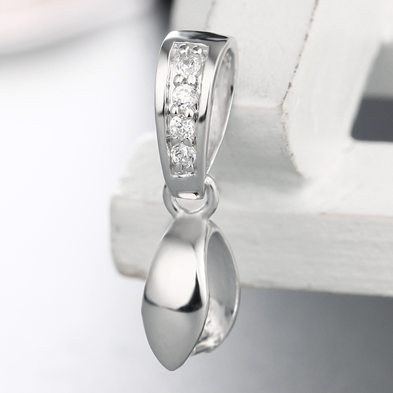 925 Sterling Silver CZ Bail Pendant Findings