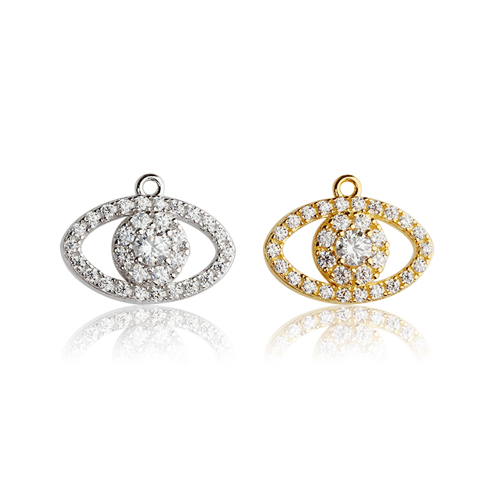 925 Sterling Silver Evil Eye Zircon Pendants