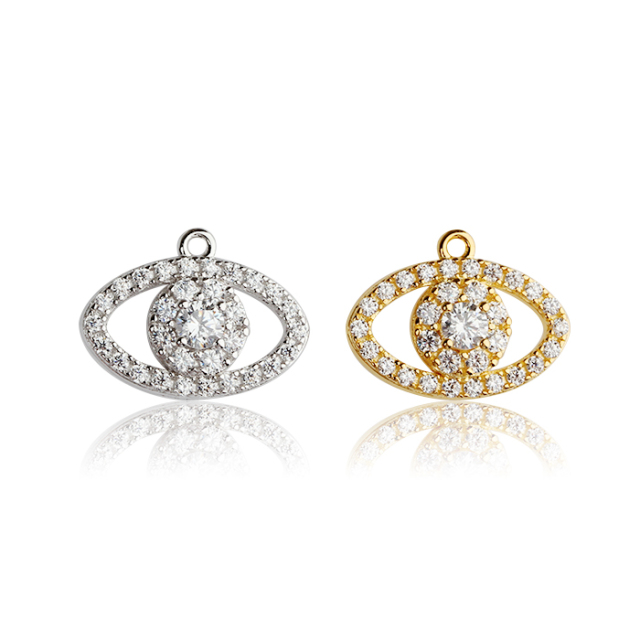 925 Sterling Silver Evil Eye Zircon Pendants