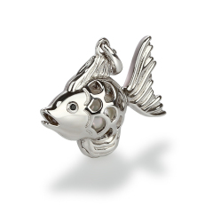 925 Sterling Silver Fish Locket Pendant,for 8mm stone