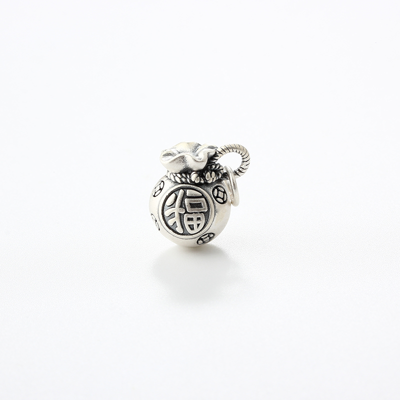 999 Sterling Silver Diy Lucky Money Bag Pendants