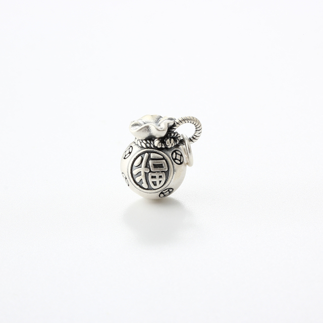 999 Sterling Silver Diy Lucky Money Bag Pendants
