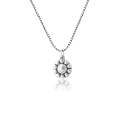 999 Sterling Silver Sunflower Smiley Face Pendants