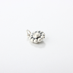 999 Sterling Silver Sunflower Smiley Face Pendants