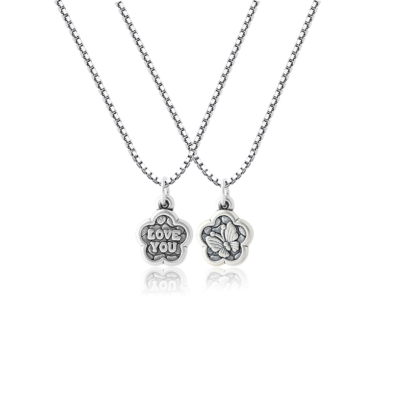 999 Sterling Silver Ab Side Butterfly Pendants