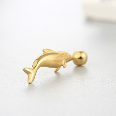 925 Sterling Silver Dolphin Playing Ball Design Charms