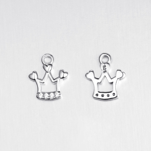 925 Sterling Silver Crown Charms