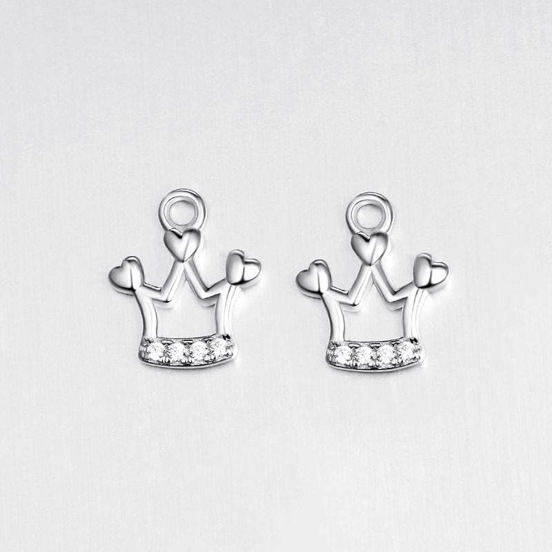 925 Sterling Silver Crown Charms