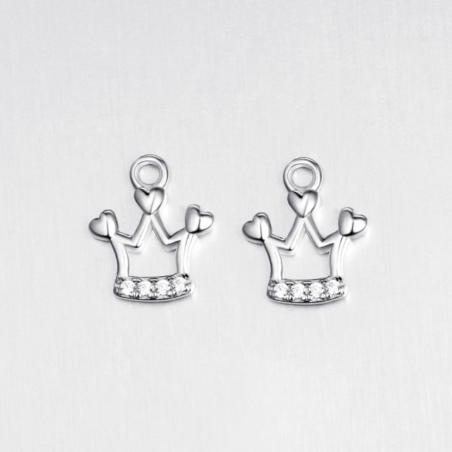925 Sterling Silver Crown Charms