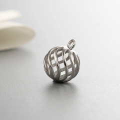 925 Sterling Silver Hollow Ball Shaped Charms