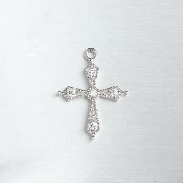 925 Sterling Silver Cubic Zirconia Vintage Cross Charms