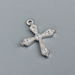 925 Sterling Silver Cubic Zirconia Vintage Cross Charms
