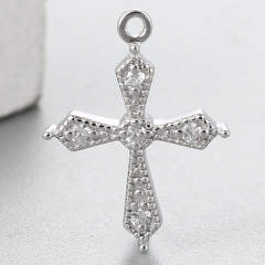 925 Sterling Silver Cubic Zirconia Vintage Cross Charms