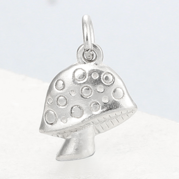 925 Sterling Silver Mushroom Charms