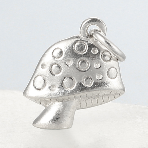 925 Sterling Silver Mushroom Charms