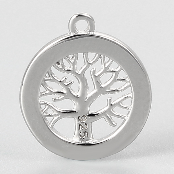 925 Sterling Silver Tree Of Life Round Pendnats
