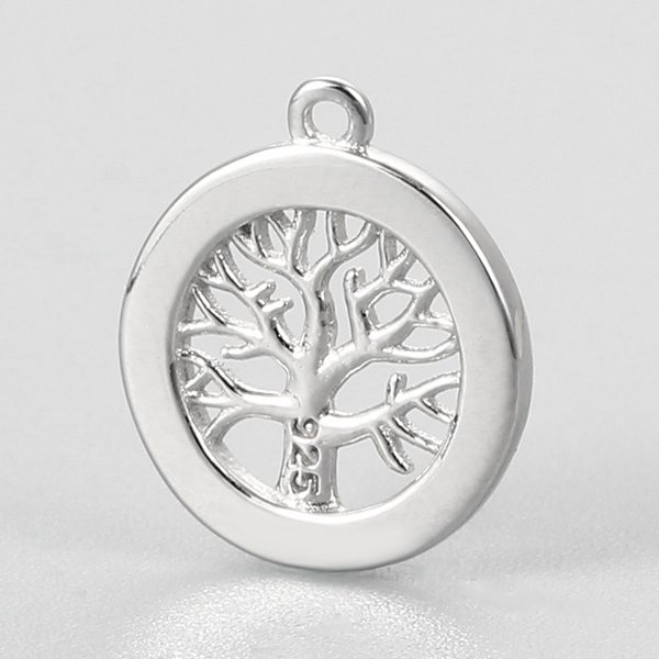925 Sterling Silver Tree Of Life Round Pendnats