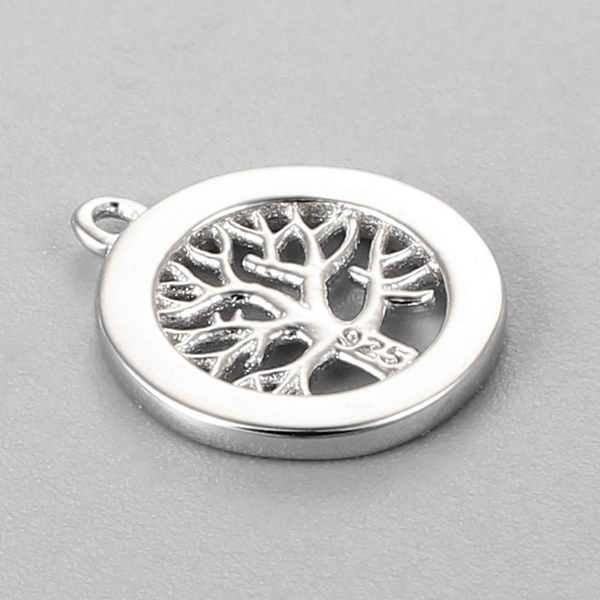 925 Sterling Silver Tree Of Life Round Pendnats