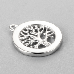 925 Sterling Silver Tree Of Life Round Pendnats
