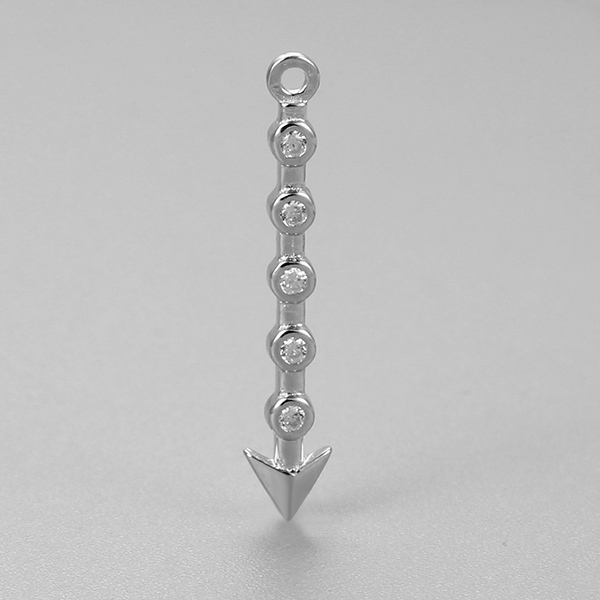 925 Sterling Silver Arrow Bar Charms