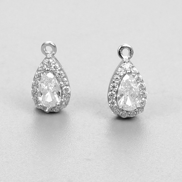 925 Sterling Silver 8.4mm Teardrop Shape Charms
