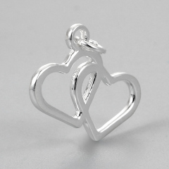 925 Sterling Silver Interlocking Hearts Charms
