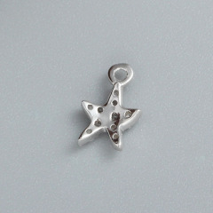 925 Sterling Silver Cubic Zirconia Paved Shining Star Charm