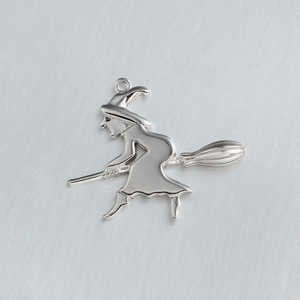 925 Sterling Silver Halloween Witch Charm