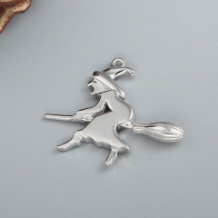 925 Sterling Silver Halloween Witch Charm