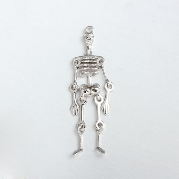 925 Sterling Silver Halloween Skull Man Charm
