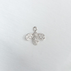 925 Sterling Silver Cute Cubic Zirconia Pave Bee Charm