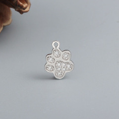 925 Sterling Silver Cute Dog Paw Charm